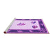 Sideview of Machine Washable Southwestern Purple Country Area Rugs, wshcon2424pur