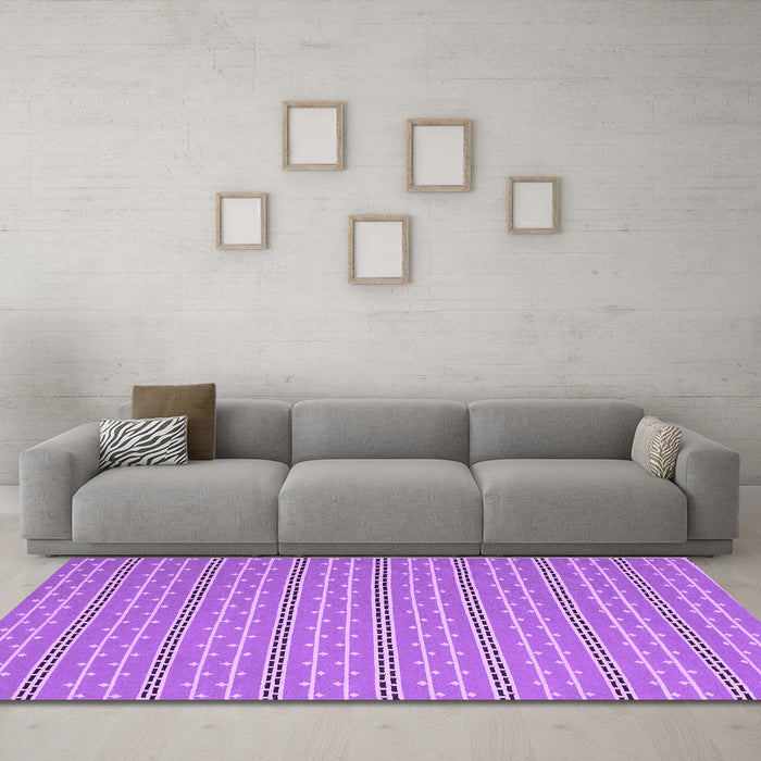Machine Washable Abstract Purple Contemporary Area Rugs in a Living Room, wshcon2425pur