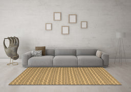 Machine Washable Abstract Brown Contemporary Rug in a Living Room,, wshcon2425brn