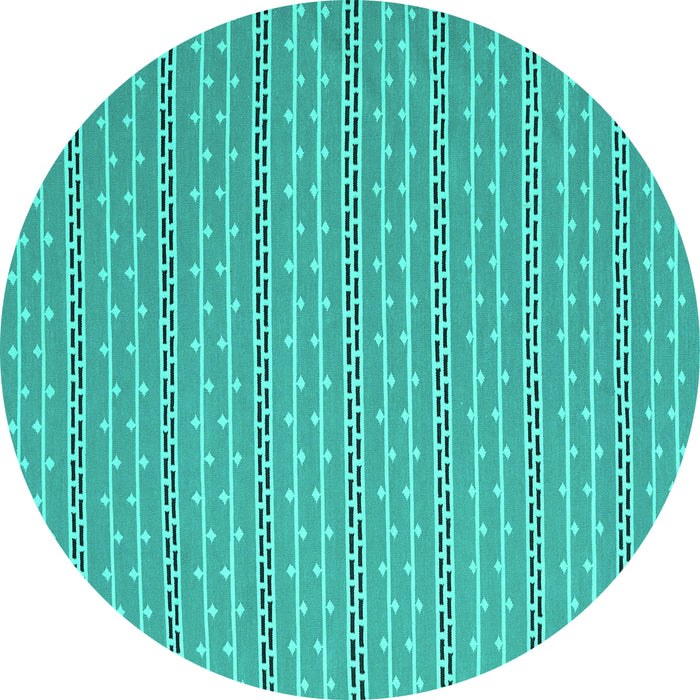 Round Abstract Turquoise Contemporary Rug, con2425turq