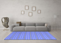 Machine Washable Abstract Blue Contemporary Rug, wshcon2425blu