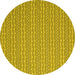 Round Abstract Yellow Contemporary Rug, con2425yw