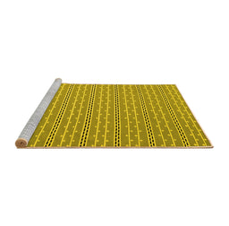 Sideview of Machine Washable Abstract Yellow Contemporary Rug, wshcon2425yw