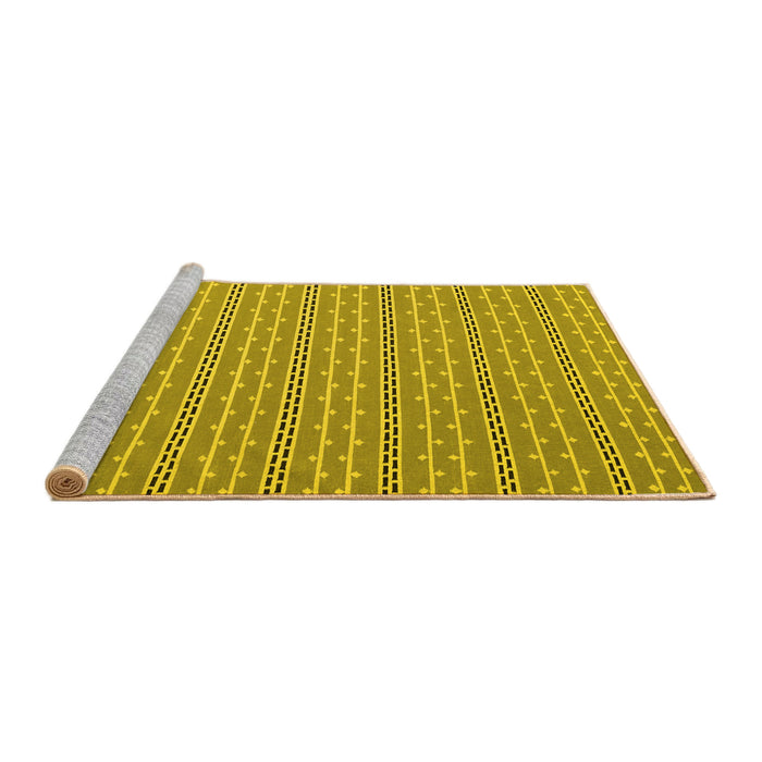Sideview of Machine Washable Abstract Yellow Contemporary Rug, wshcon2425yw