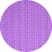 Round Abstract Purple Contemporary Rug, con2425pur