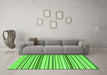 Machine Washable Southwestern Green Country Area Rugs in a Living Room,, wshcon2426grn