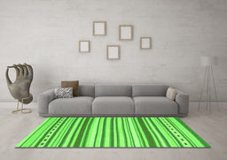 Machine Washable Southwestern Green Country Area Rugs in a Living Room,, wshcon2426grn