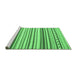 Sideview of Machine Washable Southwestern Emerald Green Country Area Rugs, wshcon2426emgrn