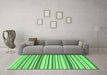 Machine Washable Southwestern Emerald Green Country Area Rugs in a Living Room,, wshcon2426emgrn