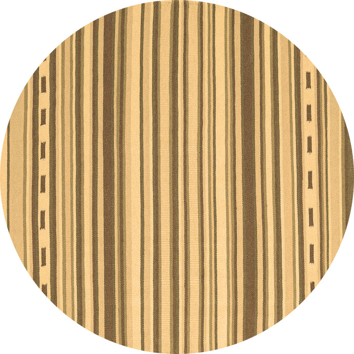 Round Machine Washable Southwestern Brown Country Rug, wshcon2426brn