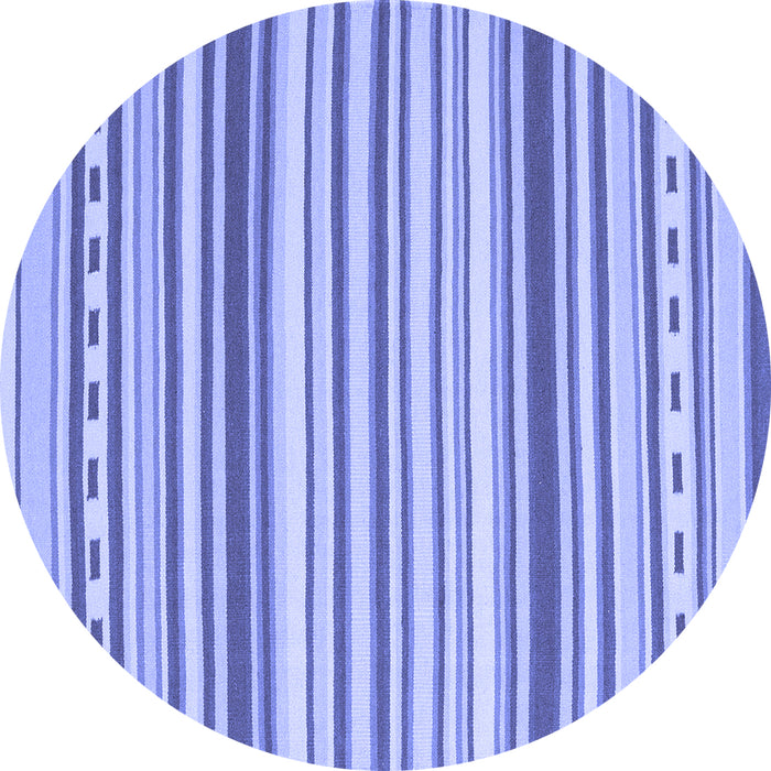 Round Machine Washable Southwestern Blue Country Rug, wshcon2426blu