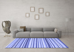 Machine Washable Southwestern Blue Country Rug in a Living Room, wshcon2426blu