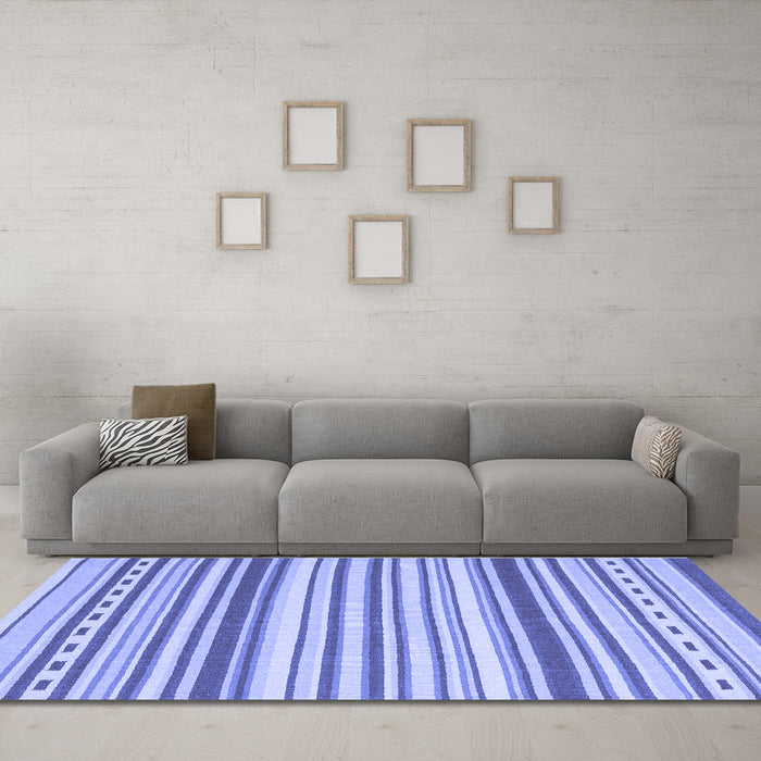 Machine Washable Southwestern Blue Country Rug in a Living Room, wshcon2426blu