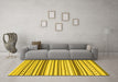 Machine Washable Southwestern Yellow Country Rug in a Living Room, wshcon2426yw