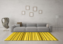 Machine Washable Southwestern Yellow Country Rug in a Living Room, wshcon2426yw