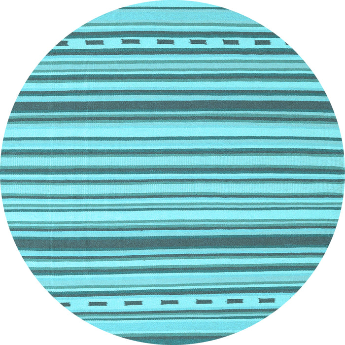 Round Machine Washable Southwestern Light Blue Country Rug, wshcon2426lblu