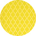 Round Trellis Yellow Modern Rug, con2427yw