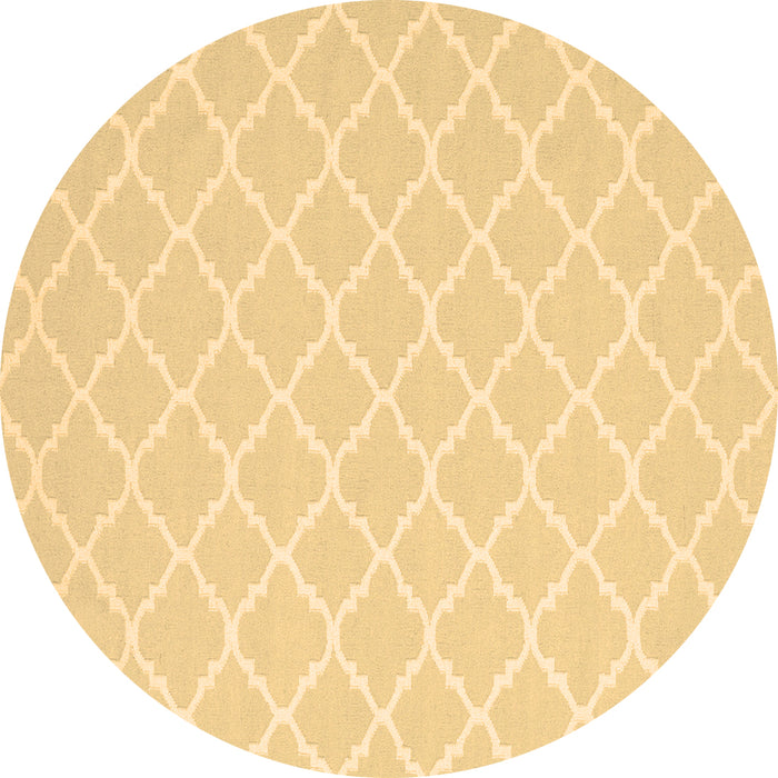 Round Machine Washable Trellis Brown Modern Rug, wshcon2427brn
