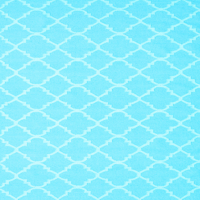 Square Machine Washable Trellis Light Blue Modern Rug, wshcon2427lblu