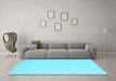 Machine Washable Trellis Light Blue Modern Rug in a Living Room, wshcon2427lblu