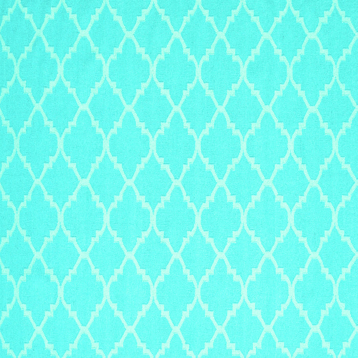 Square Machine Washable Trellis Turquoise Modern Area Rugs, wshcon2427turq