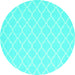 Round Trellis Turquoise Modern Rug, con2427turq