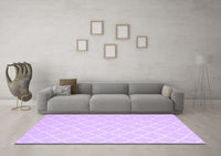 Machine Washable Trellis Purple Modern Rug, wshcon2427pur