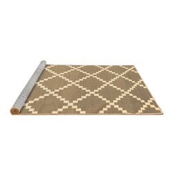 Sideview of Machine Washable Abstract Brown Contemporary Rug, wshcon2428brn
