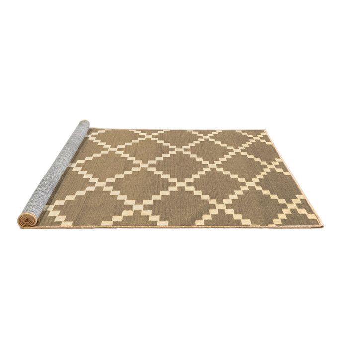 Sideview of Machine Washable Abstract Brown Contemporary Rug, wshcon2428brn