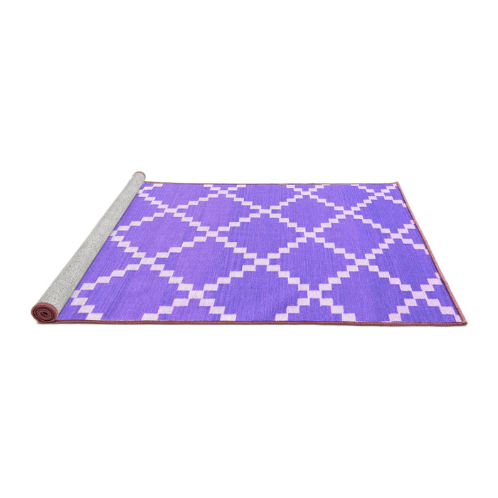 Sideview of Machine Washable Abstract Purple Contemporary Area Rugs, wshcon2428pur