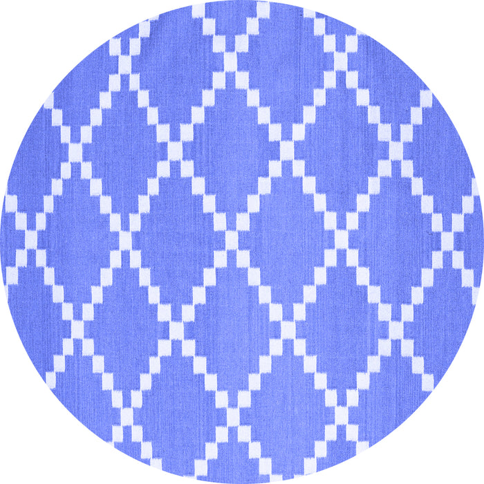 Round Abstract Blue Contemporary Rug, con2428blu