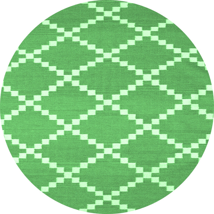 Round Abstract Emerald Green Contemporary Rug, con2428emgrn