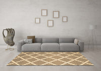 Machine Washable Abstract Brown Contemporary Rug, wshcon2428brn