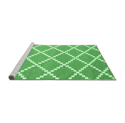Sideview of Machine Washable Abstract Emerald Green Contemporary Area Rugs, wshcon2428emgrn