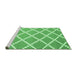 Sideview of Machine Washable Abstract Emerald Green Contemporary Area Rugs, wshcon2428emgrn