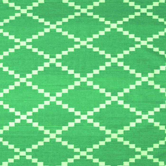 Round Machine Washable Abstract Green Contemporary Area Rugs, wshcon2428grn