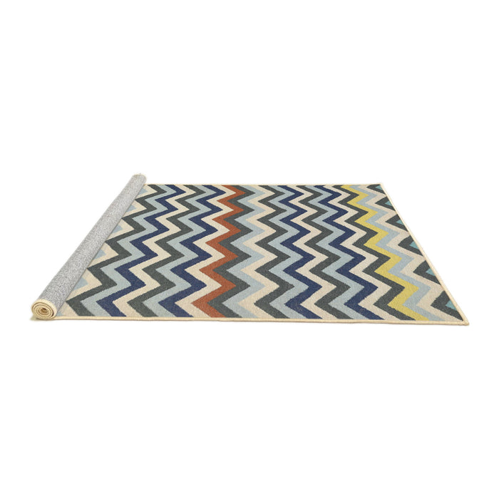 Serging Thickness of Machine Washable Contemporary Grey Gray Rug, wshcon2429