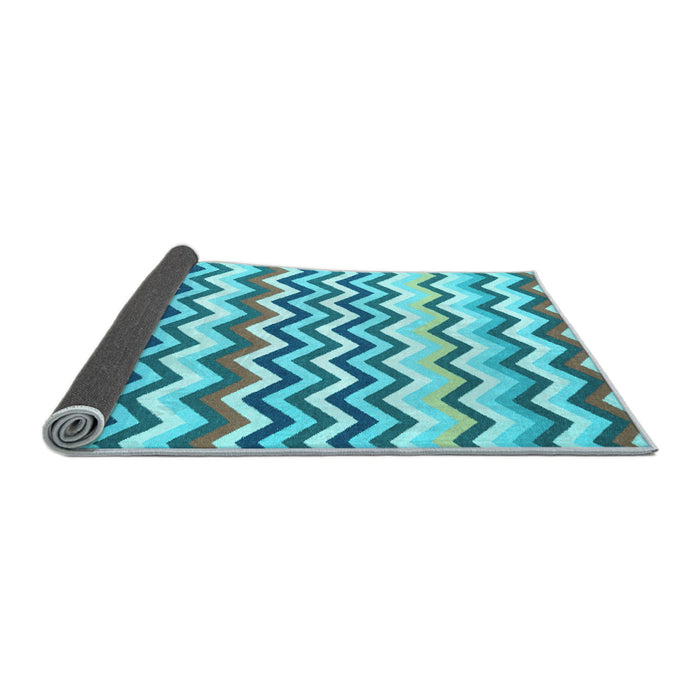 Sideview of Abstract Light Blue Contemporary Rug, con2429lblu