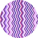 Round Machine Washable Abstract Purple Contemporary Area Rugs, wshcon2429pur