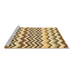 Sideview of Machine Washable Abstract Brown Contemporary Rug, wshcon2429brn