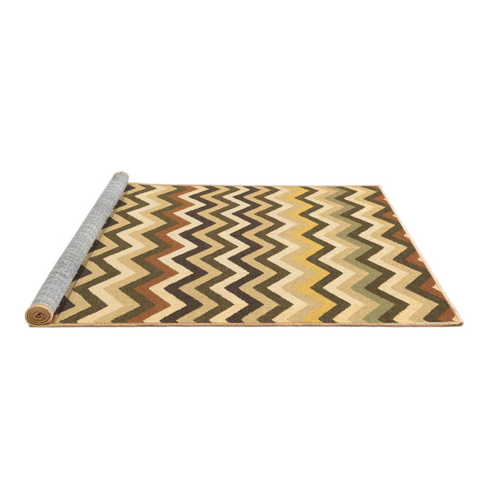 Sideview of Machine Washable Abstract Brown Contemporary Rug, wshcon2429brn