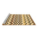 Sideview of Machine Washable Abstract Brown Contemporary Rug, wshcon2429brn