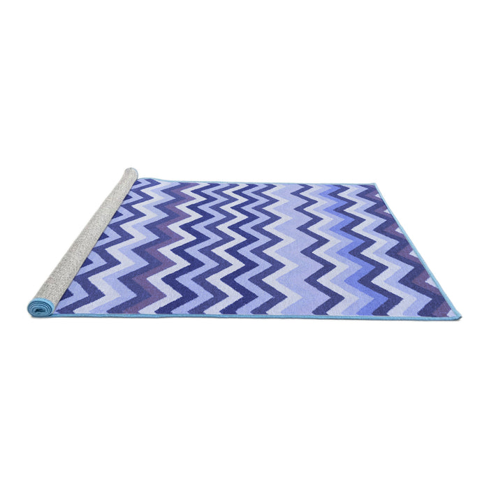 Sideview of Machine Washable Abstract Blue Contemporary Rug, wshcon2429blu