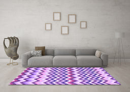 Machine Washable Abstract Purple Contemporary Area Rugs in a Living Room, wshcon2429pur