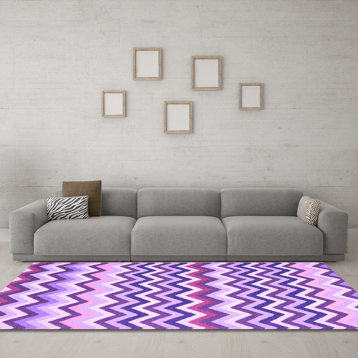 Machine Washable Abstract Purple Contemporary Area Rugs in a Living Room, wshcon2429pur