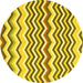 Round Abstract Yellow Contemporary Rug, con2429yw