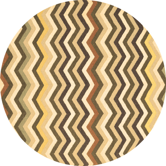 Round Machine Washable Abstract Brown Contemporary Rug, wshcon2429brn