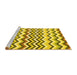 Sideview of Machine Washable Abstract Yellow Contemporary Rug, wshcon2429yw