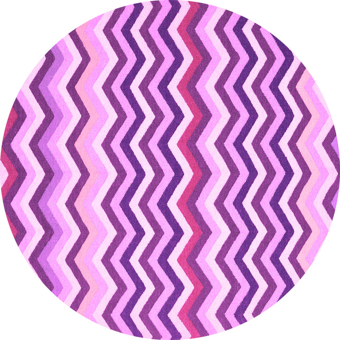 Round Abstract Pink Contemporary Rug, con2429pnk
