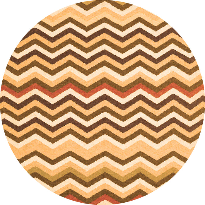 Square Abstract Orange Contemporary Rug, con2429org